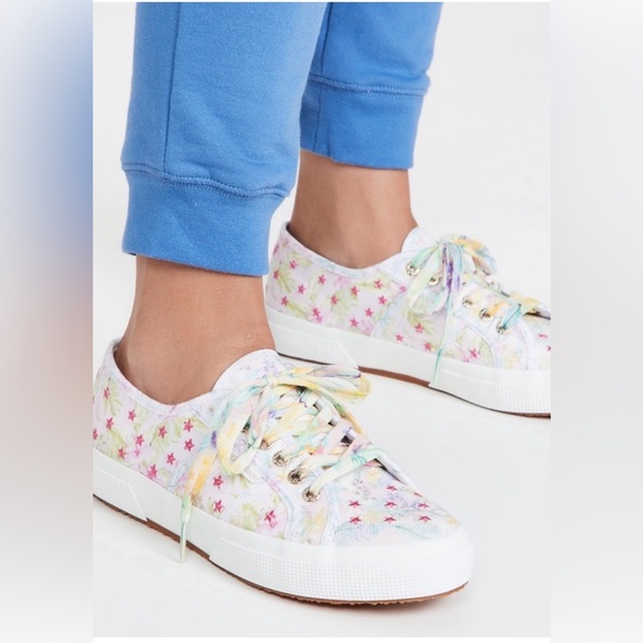 NWT SUPERGA x LoveShackFancy Pastel Canvas Sneakers Size 8 - Picture 3 of 10